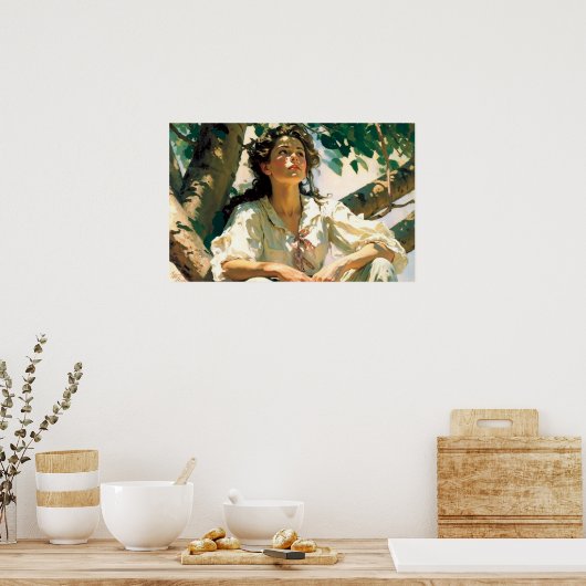 In de sanctie van een boom poster (Keuken)