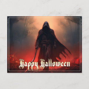 In de schaduw van de Magere Hein - Halloween Feestdagenkaart