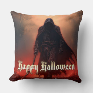 In de schaduw van de Magere Hein - Halloween Kussen