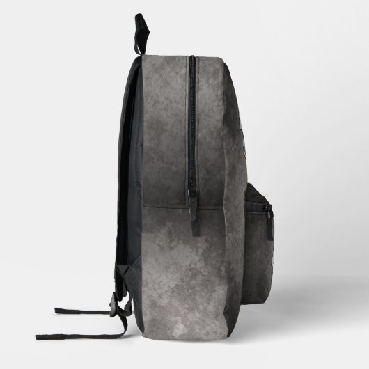 In de schaduw van elegantie: een zwarte zwaan. bedrukte rugzak (Links)