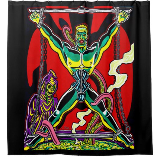 "In de soep" douchegordijn (Voorkant)