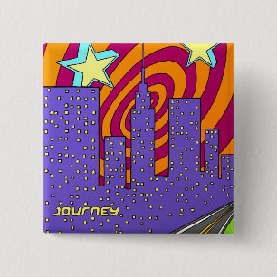 "In de stad" Vierkante Button 5,1 Cm