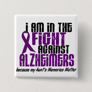 In de strijd tegen de ziekte van Alzheimer Vierkante Button 5,1 Cm
