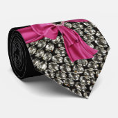 in de Stropdas Roze Rhinestone & Bow (Opgerold)
