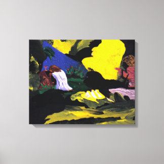 In de tuin bidden Jezus Canvas Print