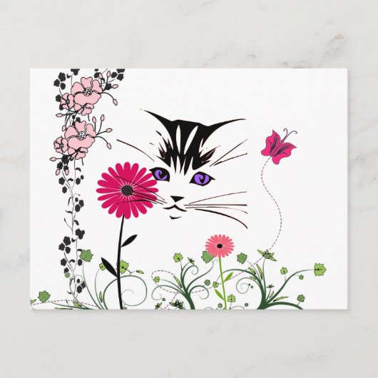 In de tuin briefkaart (Voorkant)