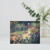 In de tuin Claude Monet impressionistische schilde Briefkaart (Staand voorkant)