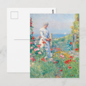 In de tuin door Frederick Childe Hassam Briefkaart (Voorkant / Achterkant)