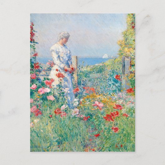 In de tuin door Frederick Childe Hassam Briefkaart (Voorkant)