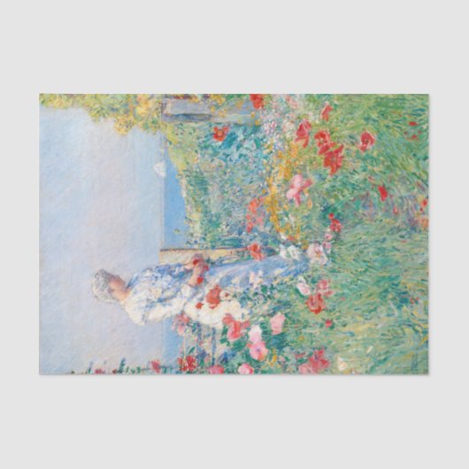 In de tuin door Frederick Childe Hassam Tissuepapier (Voorkant)