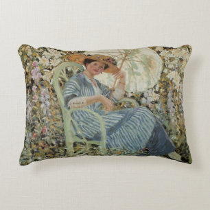 In de tuin, Giverny door Frederick Frieseke Decoratief Kussen