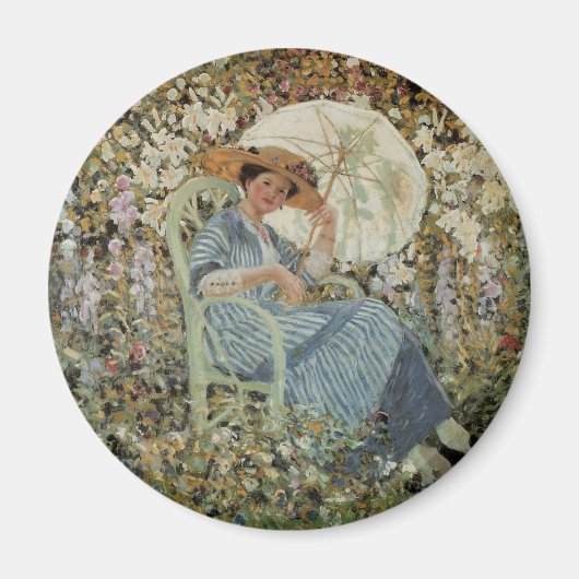 In de tuin, Giverny door Frederick Frieseke Magneet (Voorkant)