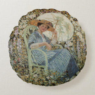 In de tuin, Giverny door Frederick Frieseke Rond Kussen