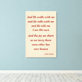 In de tuin Hymn Quote Canvas Afdruk (Insitu (Houten vloer))