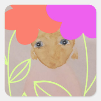 In de tuin vierkante sticker