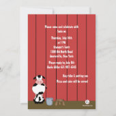 In de uitnodiging van de Barn Foto Birthday Party (Achterkant)