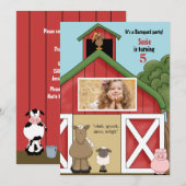 In de uitnodiging van de Barn Foto Birthday Party (Voorkant / Achterkant)