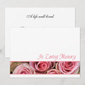 In de uitnodiging van de Loving Memory Memorial Se (Voorkant / Achterkant)