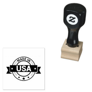 IN DE VS Gemaakt Gedrukt Logo Land Toerist Zwart Rubberstempel