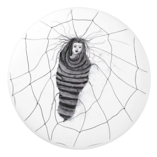 "in de war" keramische knop (Voorkant)