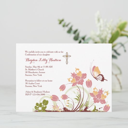 In de wei religieuze uitnodiging (Staand voorkant)