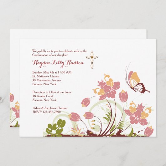 In de wei religieuze uitnodiging (Voorkant / Achterkant)