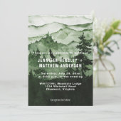 In de Wild Emerald Mist Mountains Scene Wedding Kaart (Staand voorkant)