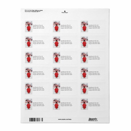 In de wintersneeuw etiket (Full Sheet)