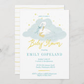 In de wolken - Baby shower Kaart (Voorkant / Achterkant)