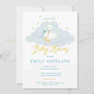In de wolken - Baby shower Kaart