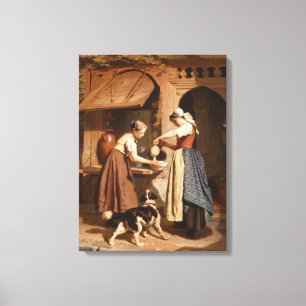 In de zuivelfabriek, 1866 (olie op het paneel) canvas afdruk