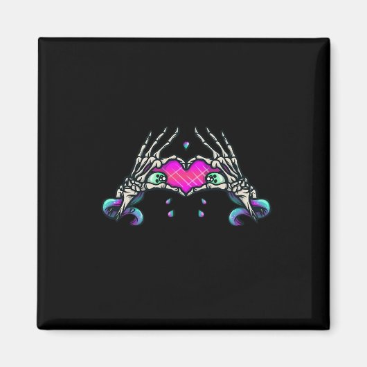 In Death - Skelet Hart Handen Magneet (Voorkant)