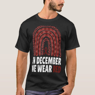 In december Draag we de maand van de Rode HIV Bewu T-shirt