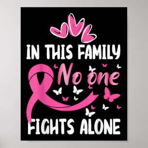 In deze familie vecht alleen borstkanker bewustzij poster