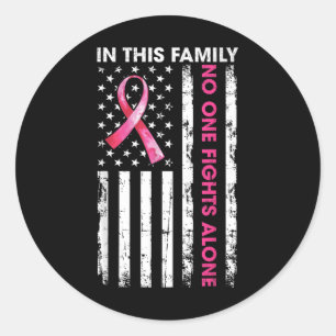 In deze familie vecht alleen borstkanker bewustzij ronde sticker