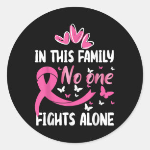 In deze familie vecht alleen borstkanker bewustzij ronde sticker