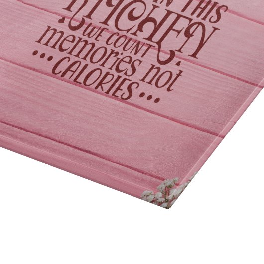 In deze keuken tellen we herinneringen niet calori snijplank (Hoek)