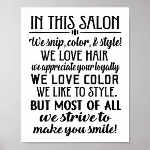 In deze salon regels poster