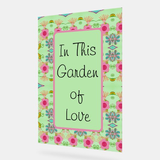 In deze tuin van de liefde acryl bord (Hoek)