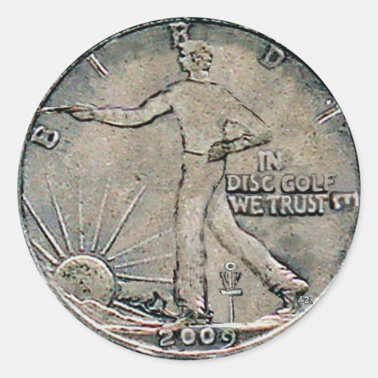 In Disc golf vertrouwen we Ronde Sticker (Voorkant)