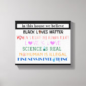 In dit huis geloven we... canvas print. (Voorkant)