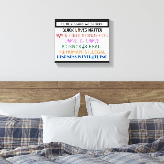 In dit huis geloven we... canvas print. (Insitu (Slaapkamer))