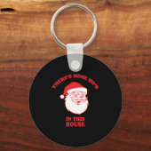 In dit huis Grappige Kerstman Sleutelhanger (Voorkant)