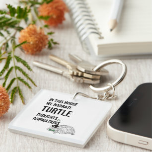IN DIT HUIS Grappige schildpad liefhebbers citaat Sleutelhanger