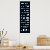 In dit huis houden we van, poster donkerblauw blau (Keuken)