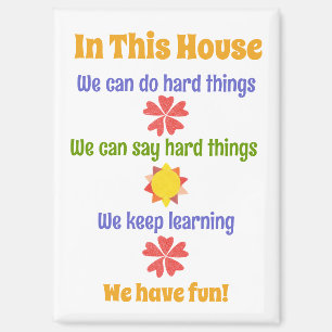 In dit huis "huisregels" magneet