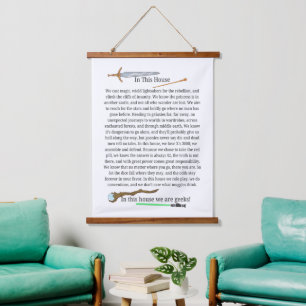 In dit huis zijn we geeks gedicht muur hangend wandkleed