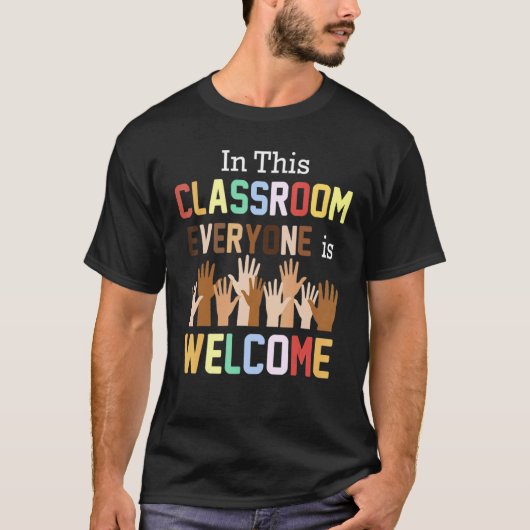 In dit klaslokaal is iedereen welkom Lgbetq Teache T-shirt (Voorkant)