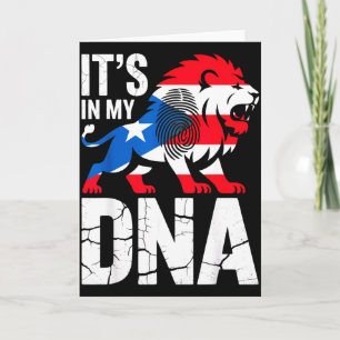 In dna brullende leeuw in puerto rico rican vlag p kaart