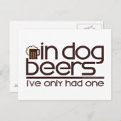 In Dog Beers.... Briefkaart (Voorkant / Achterkant)